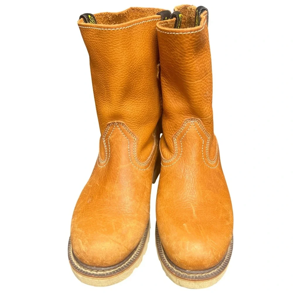 Thorogood Boots Kids 5M Tan Pull On Leather 414-4310 Wellington Work Western SEO
